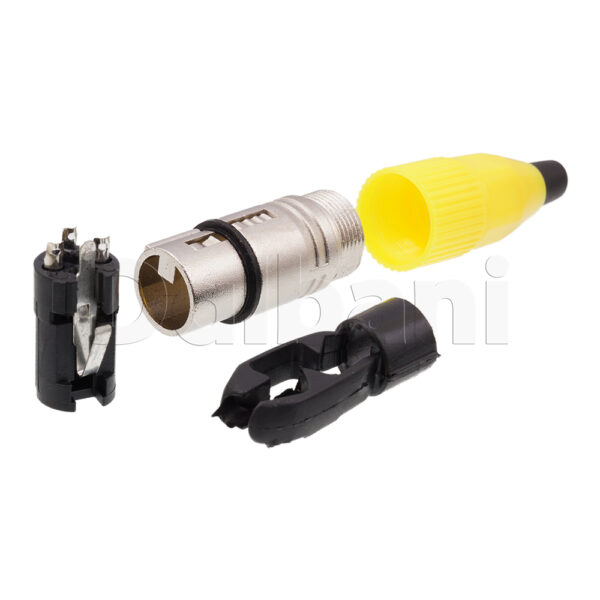 10101510012, XLR Cable Connector, 3 Pin, Female, Yellow - Image 4