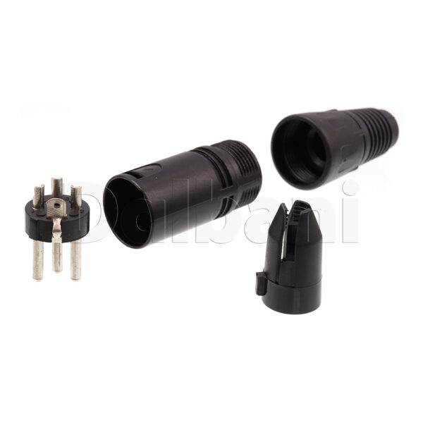 10101510035, XLR Cable Connector, 3 Pin, Male, Black - Image 4