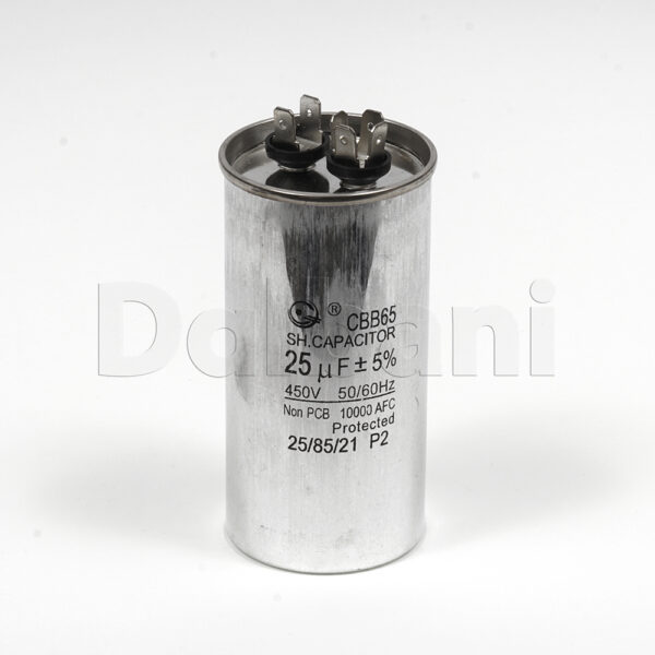 450VAC 25uF Radial Prong Metalized Polypropylene CBB65 Motor Run Capacitor