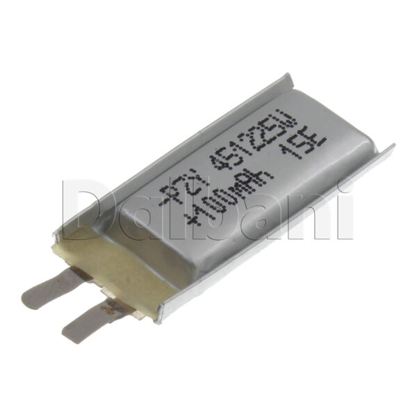 451225 Internal Lithium Polymer Rechargeable Battery 3.7V 100mAh 4.5x12x25mm