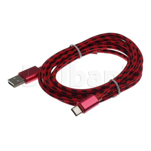 2M USB C to USB A Data Charge Cable Red