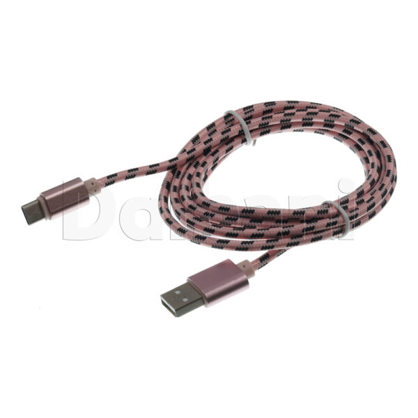 2M USB C to USB A Data Charge Cable Pink