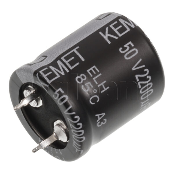 Original New Kemet Snap In Capacitor 50V, 2200uF, 22x25mm, 85C