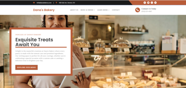 Personalized Bakery Website Design #1